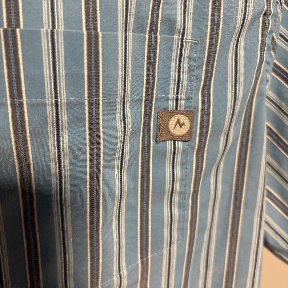 Marmot Men's Striped  Short Sleeve Button Down Shirt Outdoor Casual  Large - Picture 2 of 7
